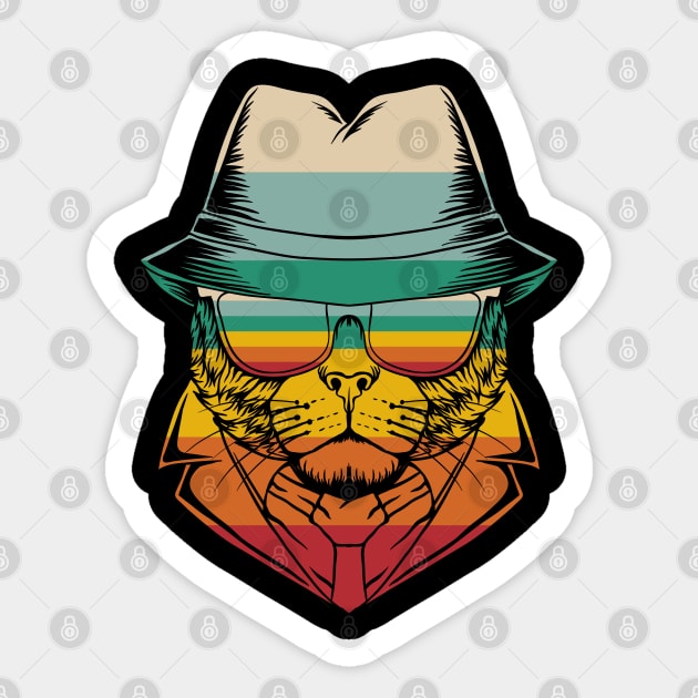 Retro Undercover Cat Sticker by Dojaja